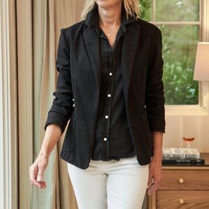 Frank & Eileen Dublin Italian Performance Denim Tailored Blazer Black Large
